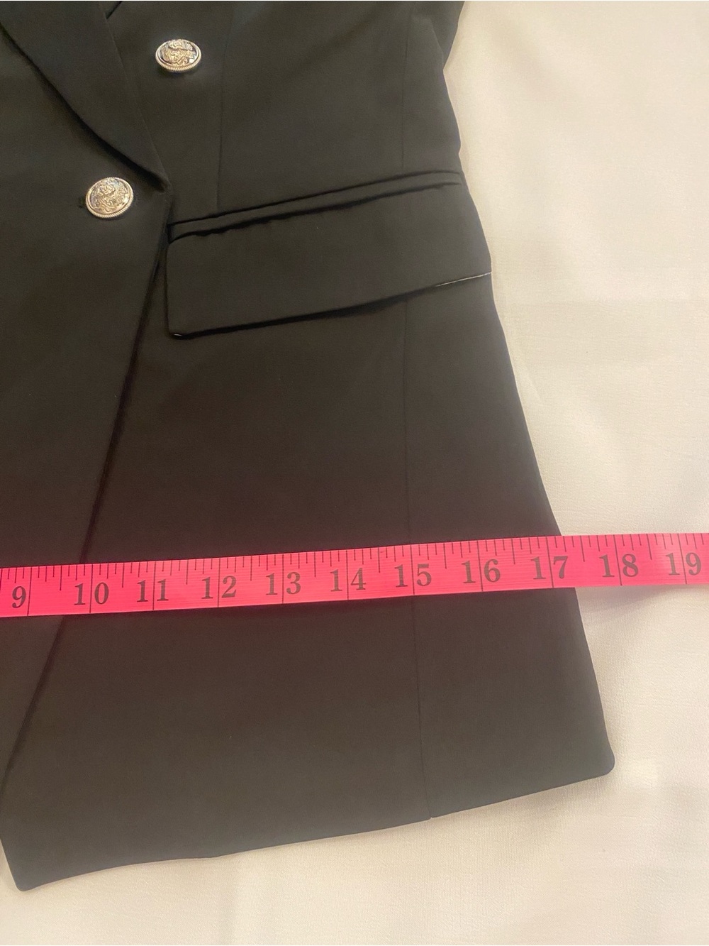 Women’s Black Double Breasted Classic Buttons Blazer Dolce Cabo size small - Picture 12 of 15